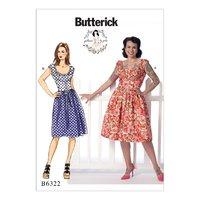 Butterick Misses\' Ruched Corset Style Dress Sewing Pattern 373062