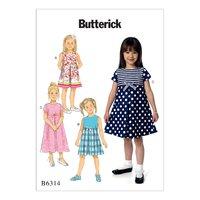 Butterick Children\'s/Girls\' Pleated Skirt Dresses Sewing Pattern 373088