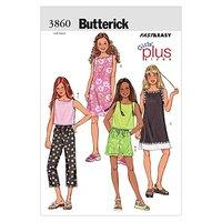 Butterick Girls Plus Top, Dress, Shorts and Pants Sewing Pattern 373246