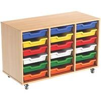 busybase mobile 18 tray storage furniture coloured