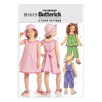 Butterick Children\'s Girls\' Top, Dress, Pants and Hats Sewing Pattern 373353