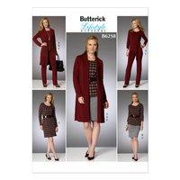butterick misses cardigan top belt dress skirt and pants sewing patter ...