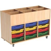 Busybase Mobile Book and Shallow Tray Storage Coloured