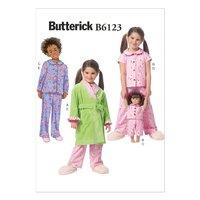 Butterick Children\'s Girls 18\'\' Dolls Robe, Belt, Top and Pants Sewing Pattern 373866