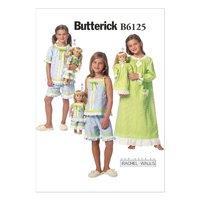 butterick childrens girls 18 dolls top gown and shorts sewing pattern  ...