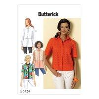 butterick misses button down collared shirts sewing patterns 373058