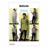 Butterick Misses Raglan Sleeve Top and Tunic Shawl Collar Vest and Pull On Pants 386458