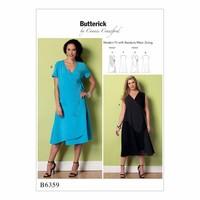 butterick misses womens wrap dresses with overlays 386392