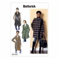 Butterick Misses Shawl Collar Coat and Vest with Belt 386425
