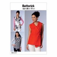 butterick misses sleeveless wrap tops with shawl collar 386385