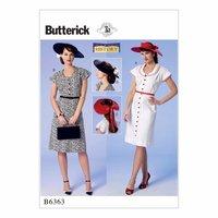 Butterick Misses Button Front Flutter Sleeve Dresses and Sun Hat 386405