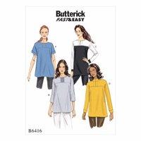 butterick b6416 misses button closure tunics with yokes 390730