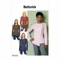 butterick b6420 misses asymmetrical zip peplum moto jackets 390734