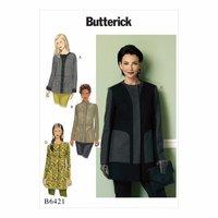 butterick b6421 misses stand collar or collarless paneled coats 390735