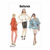 Butterick B6424-Misses\' Banded Ponchos, Sleeveless Top, and Pull-On Skirt and Pants 390738
