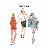 butterick b6424 misses banded ponchos sleeveless top and pull on skirt ...