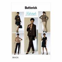 Butterick B6426-Misses\' Miss Petite Shawl Collar Jacket, Princess-Seam Top, Tunic, and Dress, and Pants 390740