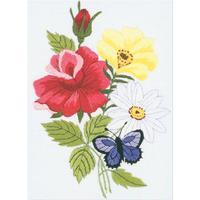 Butterfly & Floral Embroidery Kit-5X7 Stitched In Floss 243315