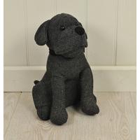 Buddy Dog Doorstop in Herringbone Grey