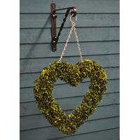 Buxus Leaf Effect Artificial Topiary Boxwood Hanging Heart by Smart Garden