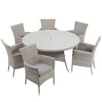 burnham outdoor rattan 6 seater set in grey