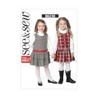 Butterick See & Sew Girls Easy Sewing Pattern 6230 Pinafore Dresses