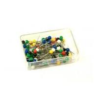 Budget Steel Straight Dressmaking Craft Pins with Plastic Coloured Heads 32mm x 0.59mm