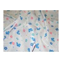 Butterflies Print Polycotton Dress Fabric Blue