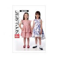 butterick see sew girls easy sewing pattern 6306 high low tiered dress ...