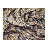 Burnberry Plaid Check Polyester Tartan Suiting Dress Fabric Beige, Black & Red