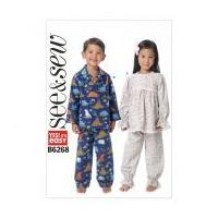 Butterick See & Sew Childrens Easy Sewing Pattern 6268 Pyjama Top & Pants