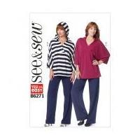 Butterick See & Sew Ladies Easy Sewing Pattern 6271 Loose Tunic Top & Pants