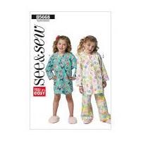 Butterick See & Sew Childrens Easy Sewing Pattern 5668 Nightshirt & Pyjama Bottoms