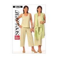 butterick see sew ladies easy sewing pattern 5170 tops trouser pants