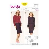 Burda Ladies Sewing Pattern 6705 Fitted Jackets & Pencil Skirt Suit