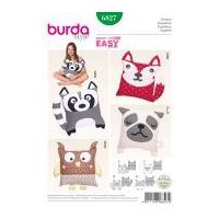Burda Homeware Easy Sewing Pattern 6827 Novelty Animal Shape Cushions