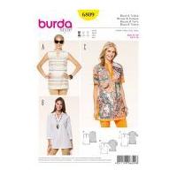Burda Ladies Easy Sewing Pattern 6809 Loose Fitting Tunic Tops