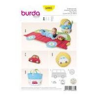 burda baby easy sewing pattern 6885 playmat toy fabric basket cushion