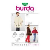 Burda Childrens Easy Sewing Pattern 9674 Capes in 3 Variations