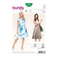 Burda Ladies Easy Sewing Pattern 6766 Simple Skirts in 2 Lengths