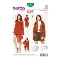 Burda Ladies Easy Sewing Pattern 6738 Waterfall Coat & Jacket