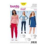burda ladies easy sewing pattern 6722 tops dress