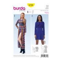 burda ladies easy sewing pattern 6720 dresses with split in 2 lengths