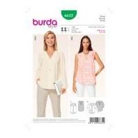 burda ladies sewing pattern 6632 v neck blouse tops