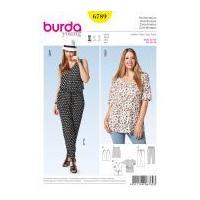 Burda Ladies Plus Size Easy Sewing Pattern 6789 Capri Trousers, Tunic & Top