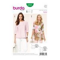 burda ladies easy sewing pattern 6761 gathered tops tunics