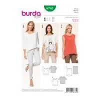 burda ladies easy sewing pattern 6762 loose fitting casual tops