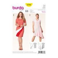 Burda Ladies Plus Size Sewing Pattern 6784 Asymmetric Panelled Dresses