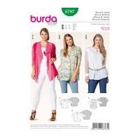 Burda Ladies Plus Size Easy Sewing Pattern 6787 Shirts, Blouses & Jackets