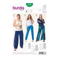 Burda Ladies Plus Size Easy Sewing Pattern 6788 Trouser Pants in 3 Styles